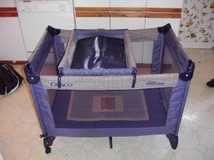 A play pen is crafted from a strong, resilient substance.