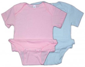 A two-piece ensemble included a plain onesie.
