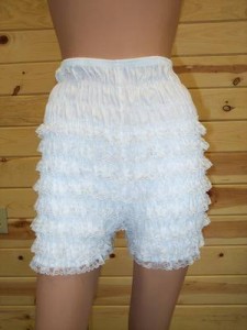 Soft, shiny, ruffled, and frilly sissy pants