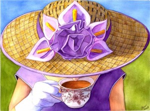 A tea party is a gathering where tea and finger foods are provided.