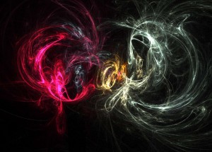 Good and Evil are evident in the smoke.