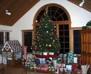 In the home, there was a Christmas tree.