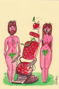 A pair was standing naked in front of each other, including a dentist.