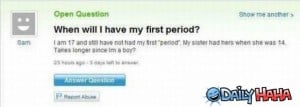 There was a fetish discussion during his first period.