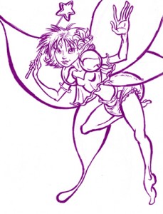 A pink fairy diaper is very adorable and fashionable.
