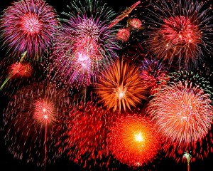 A variety of fireworks were displayed, and the sky sparkers were beautiful to watch.
