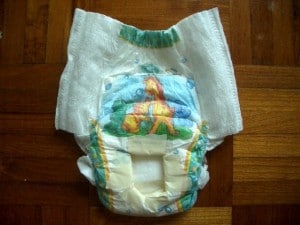 A white diaper is seen and it appears nice.