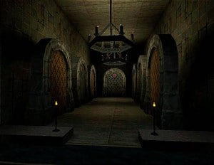 A Dark Hall appears to be incredibly dark and magnificent.