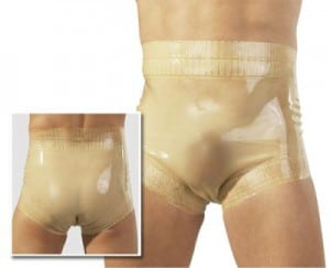One made of latex It's on display for the photo shoot and has the appearance of a diaper.