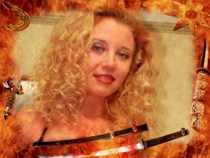 Standing and appearing hot and seductive is a naked woman.