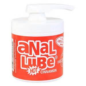 The image depicts a hot anal lube that is white in colour.