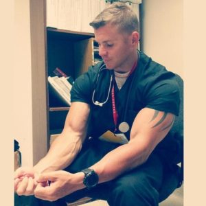 He appears to be a physique builder and is a hot man.