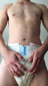 A heavy-witted man who appears beautiful while donning a diaper