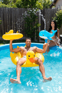 abdl playing in the pool while mommy watches